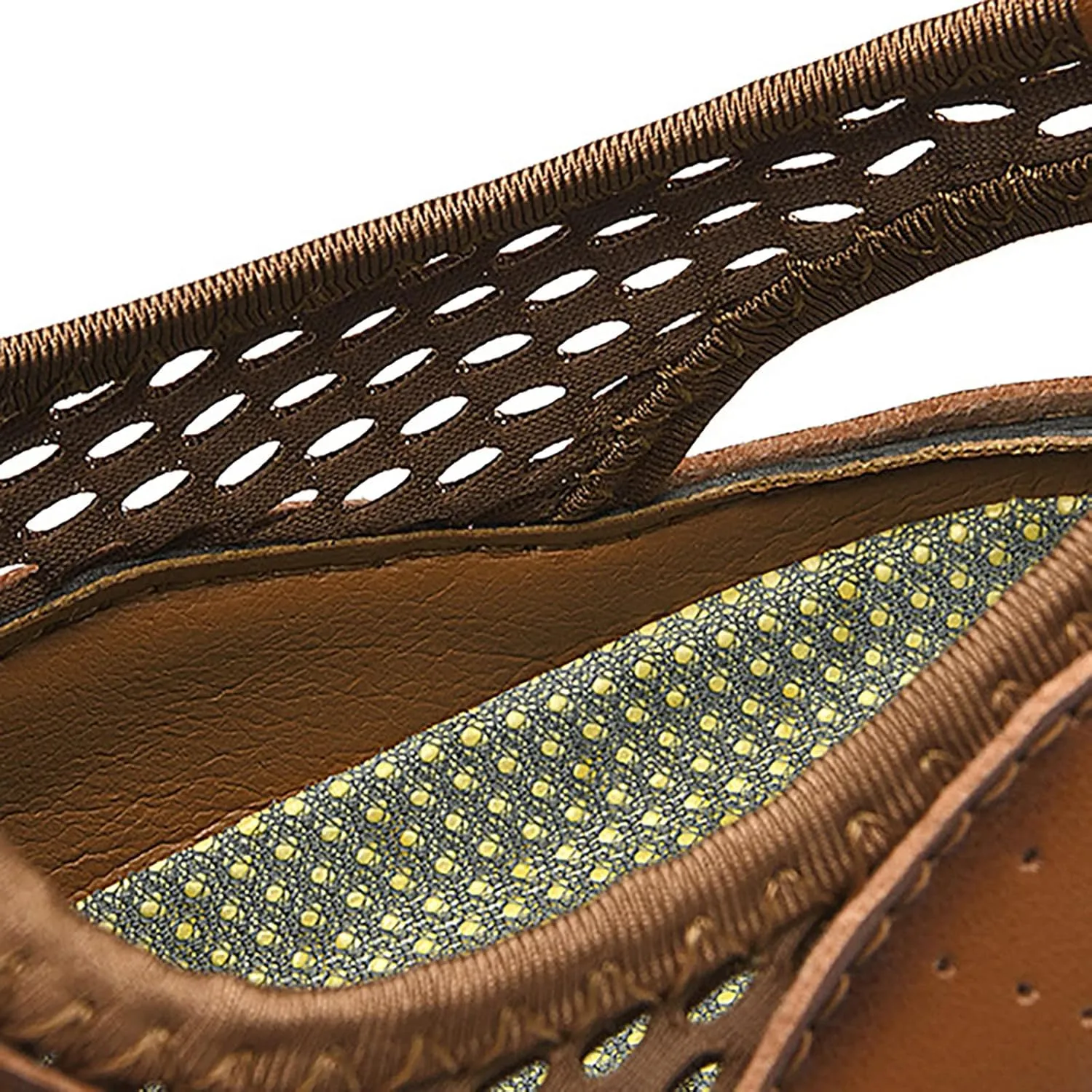 2025 Men's New Versatile Trendy Handmade Large Beach Shoes Hollow Mesh Shoes Leather Slide Sandals