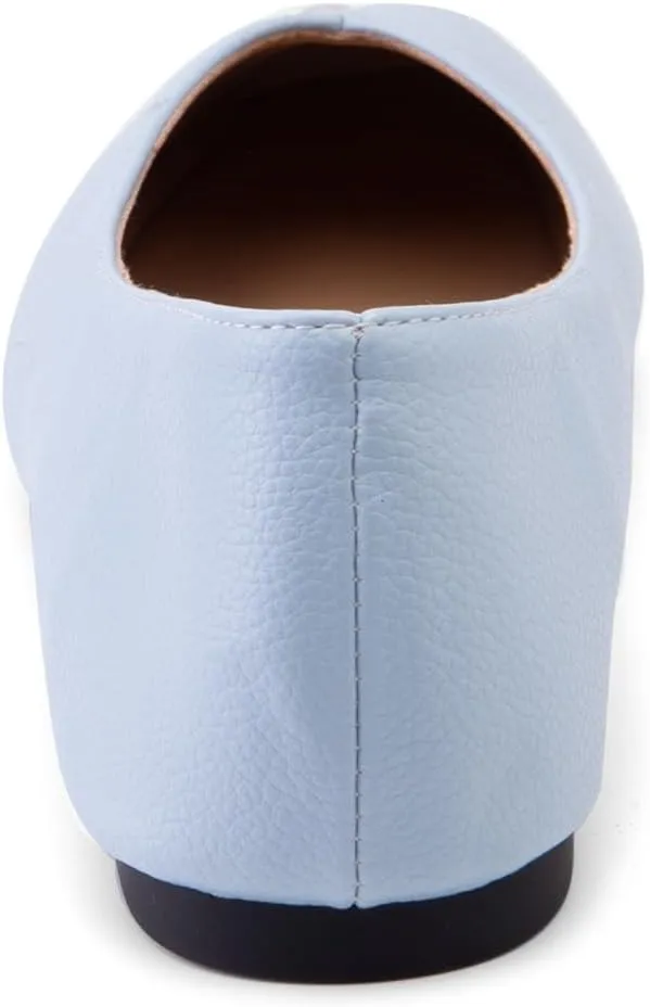 Ballet Flats for Womens Girls Square Toe Soft Comfortable Slip On Ballerina Walking Loafers Dress Shoes