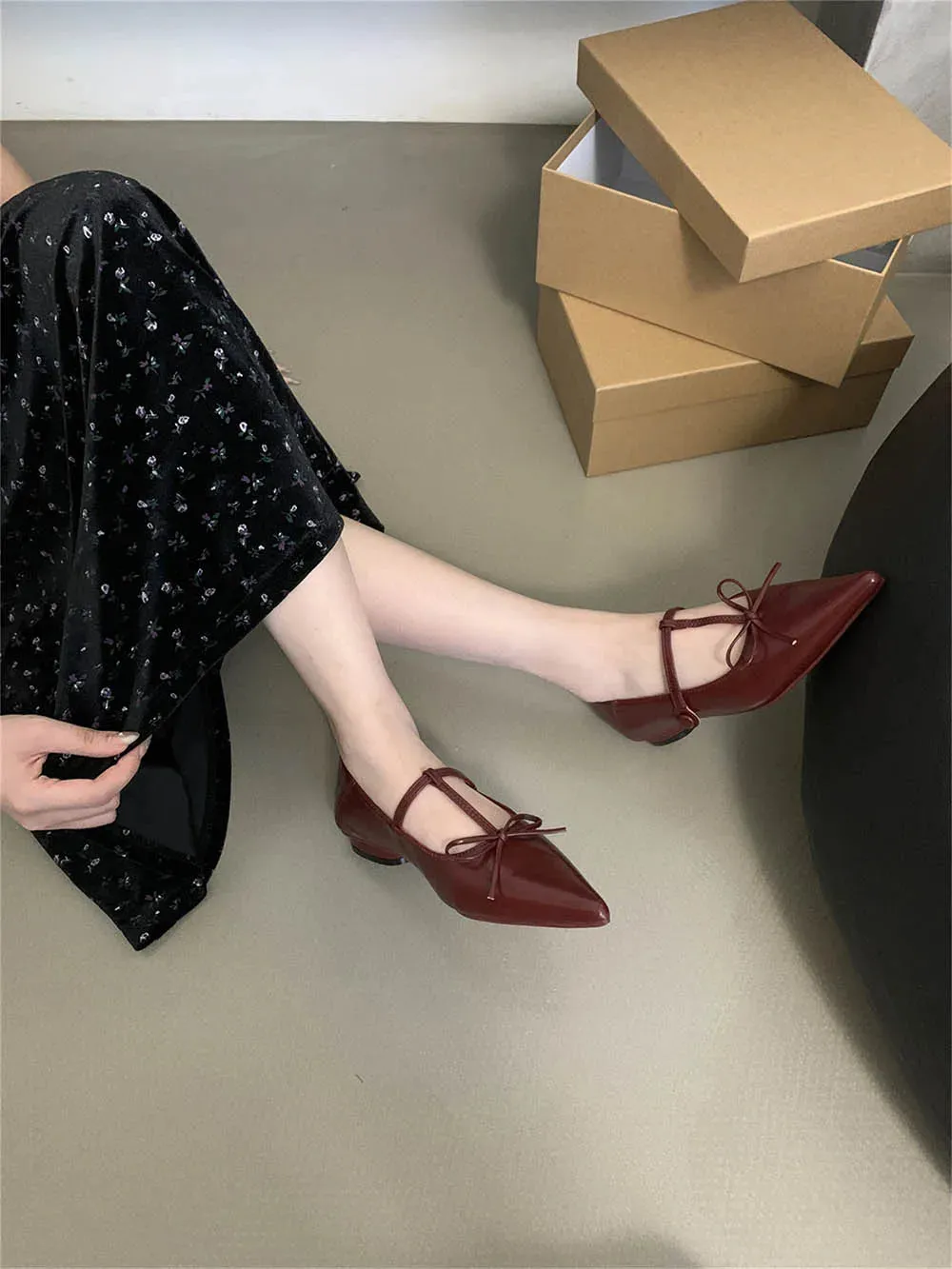 binfenxie  -  Fashion Women Flats Loafers Pointed Toe Shallow Slip On Casual Mules Shoes Bow Design Black Beige Yellow Red 2024 New Arrivals