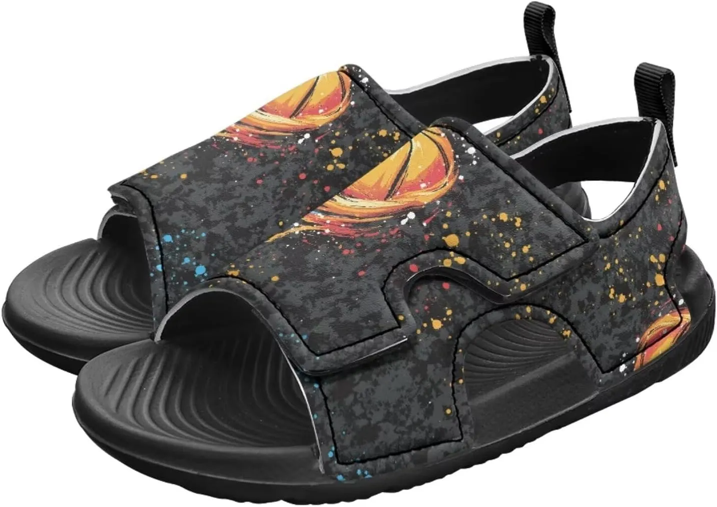 Boys Flame Sandals Kids Open Toe Outdoor Hiking Sandals Lightweight Athletic Beach Water Sport Shoes Adjustable
