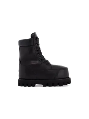 Bulky Leather Combat Boots