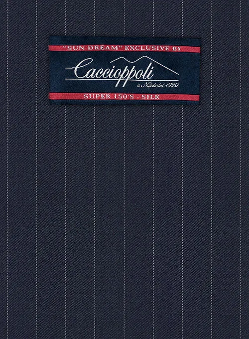 Caccioppoli Sun Dream Sodina Navy Blue Wool Silk Suit