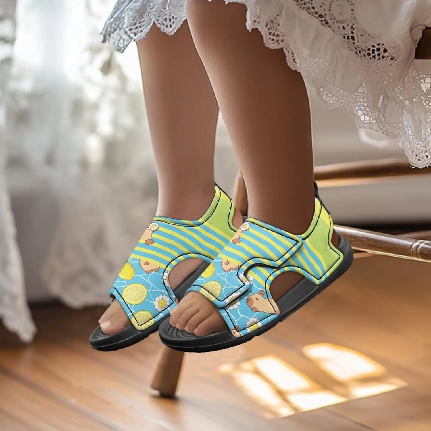 Capybara Sport Sandals for Kids Fashion Cute Summer Water Shoes Quick Dry Open Toe Hiking Walking Sandals for Boys Girls