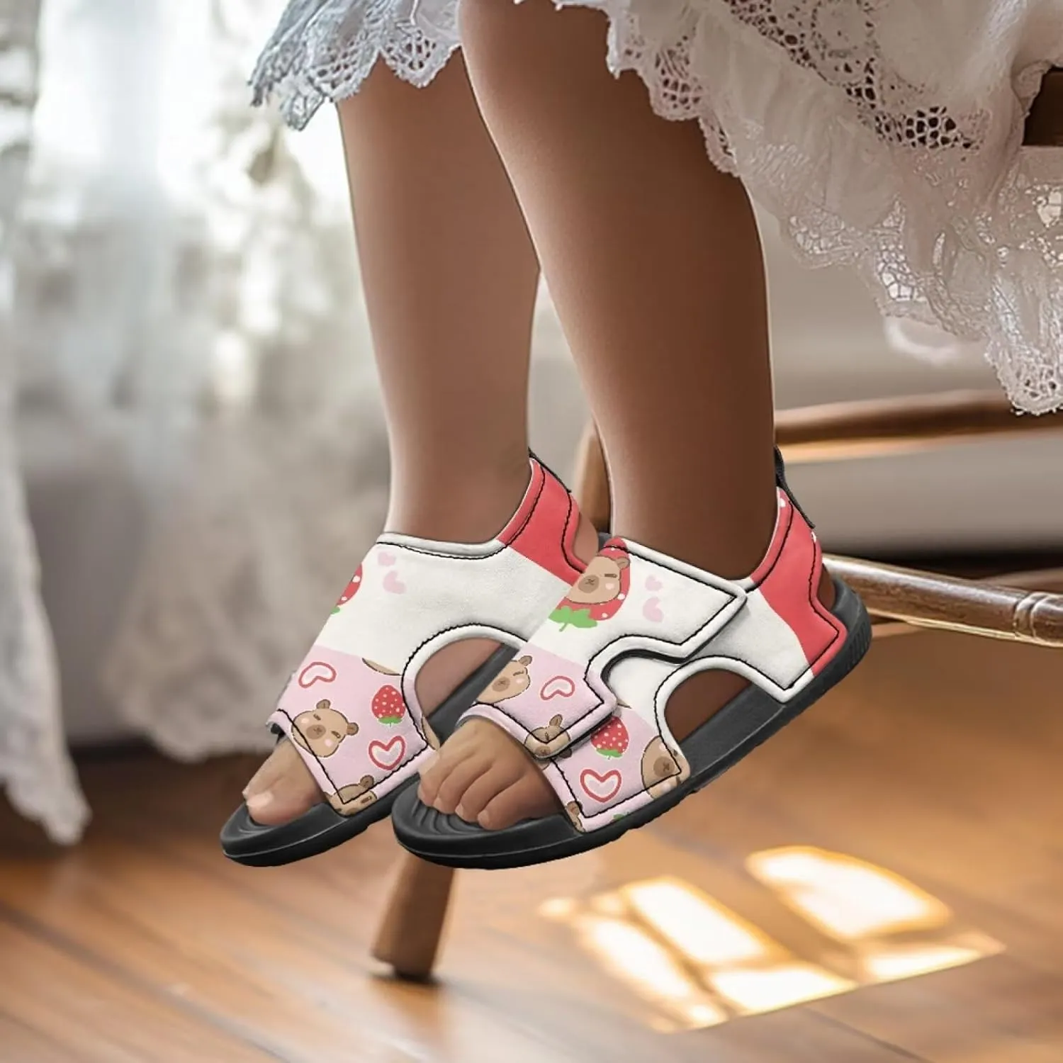 Capybara Sport Sandals for Kids Fashion Cute Summer Water Shoes Quick Dry Open Toe Hiking Walking Sandals for Boys Girls