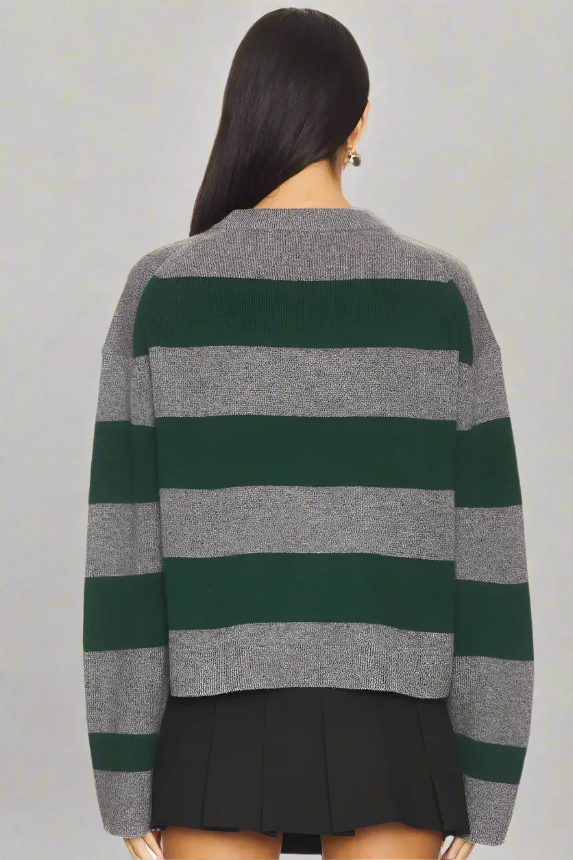 Cashmere Striped Crewneck