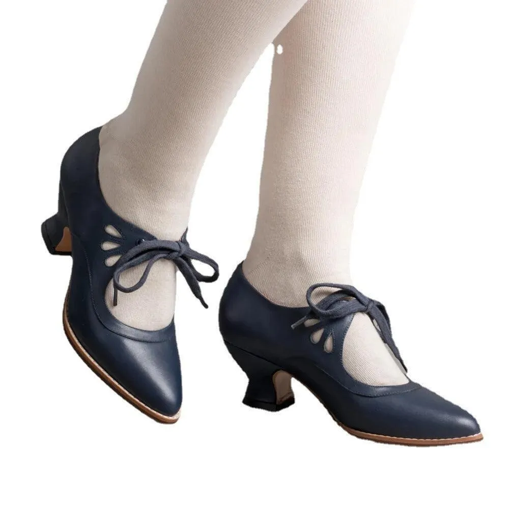 Chic Lace-Up Hollow High Heel Casual Footwear