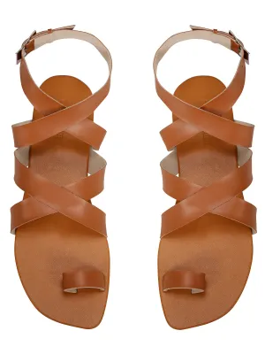 Criss Cross Flats in Tan