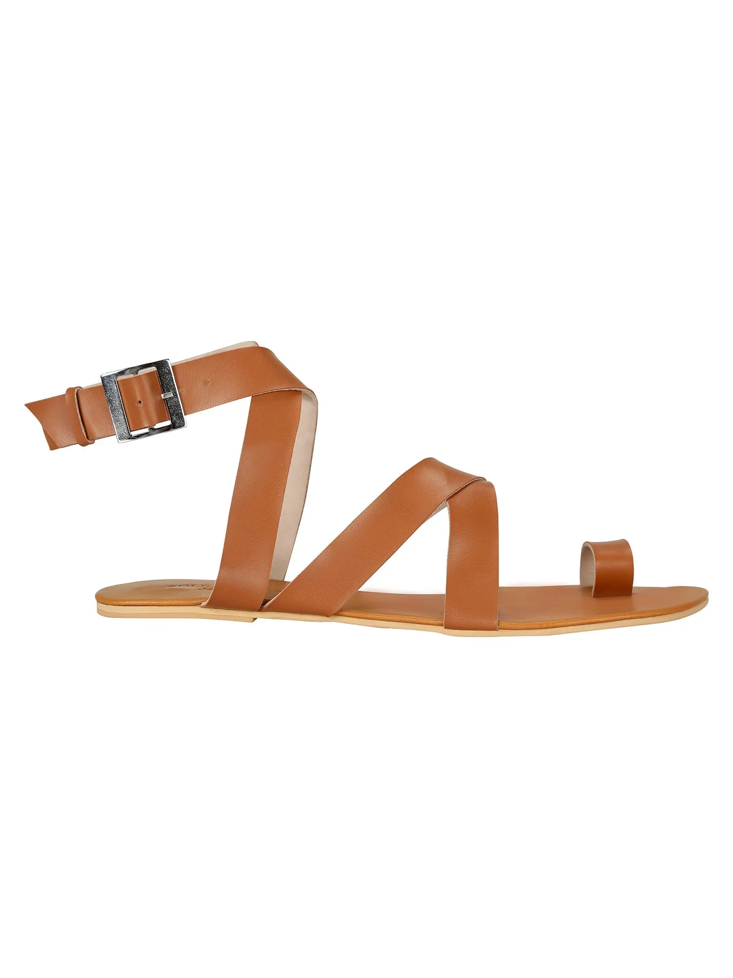 Criss Cross Flats in Tan