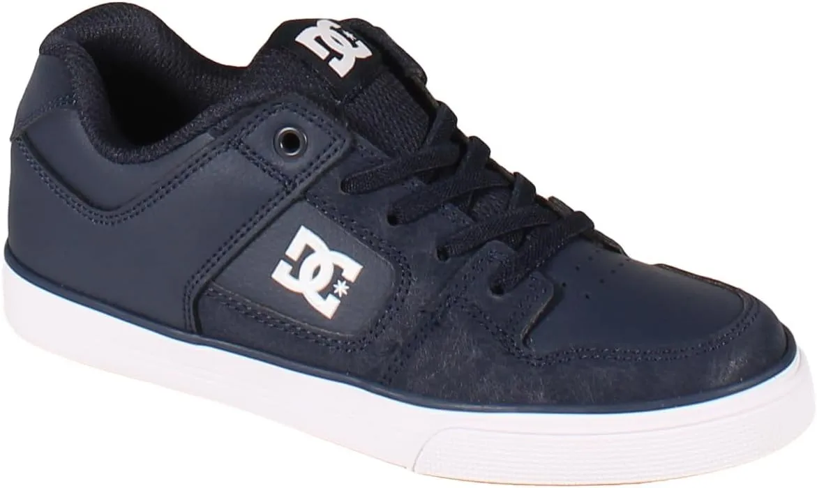 DC Boy's Pure Elastic Skate Shoe, Navy, 12 Little Kid