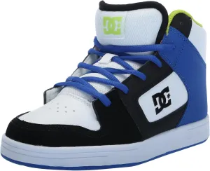 DC Boy's Unisex-Child Manual V Hi Skate Shoe, Black/Blue/Green, 12.5 Little Kid