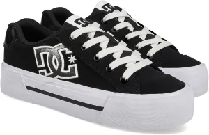 DC Women's Chelsea Platform Skate Shoe, Black, 5
