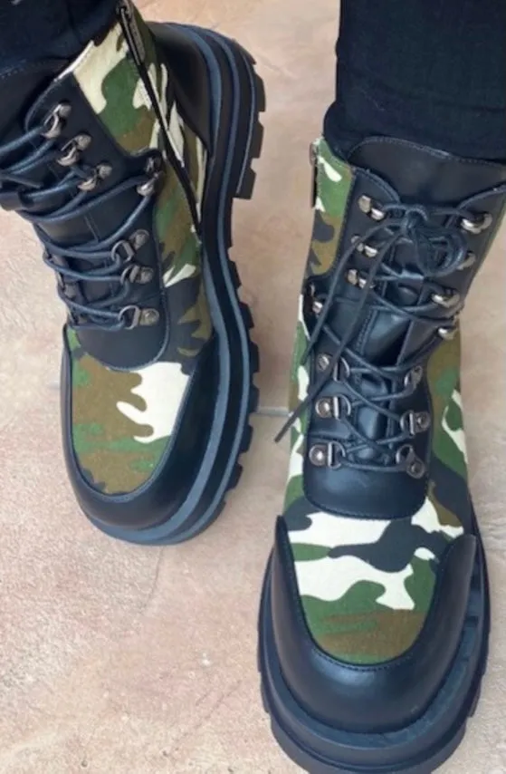 Find Me Camouflage Combat Boots