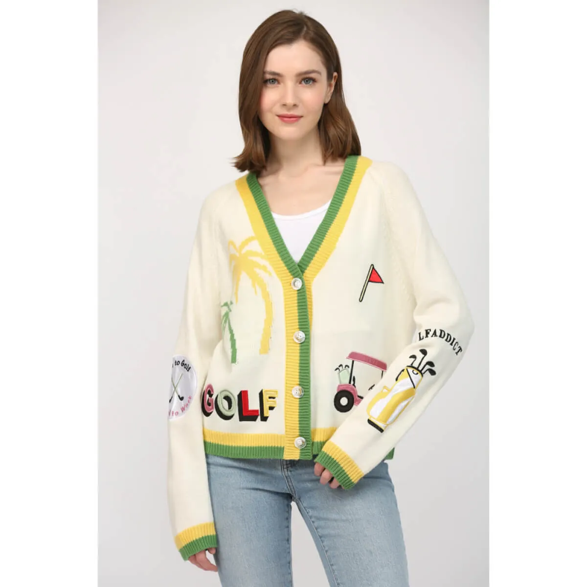 Golf Patched Cardigan
