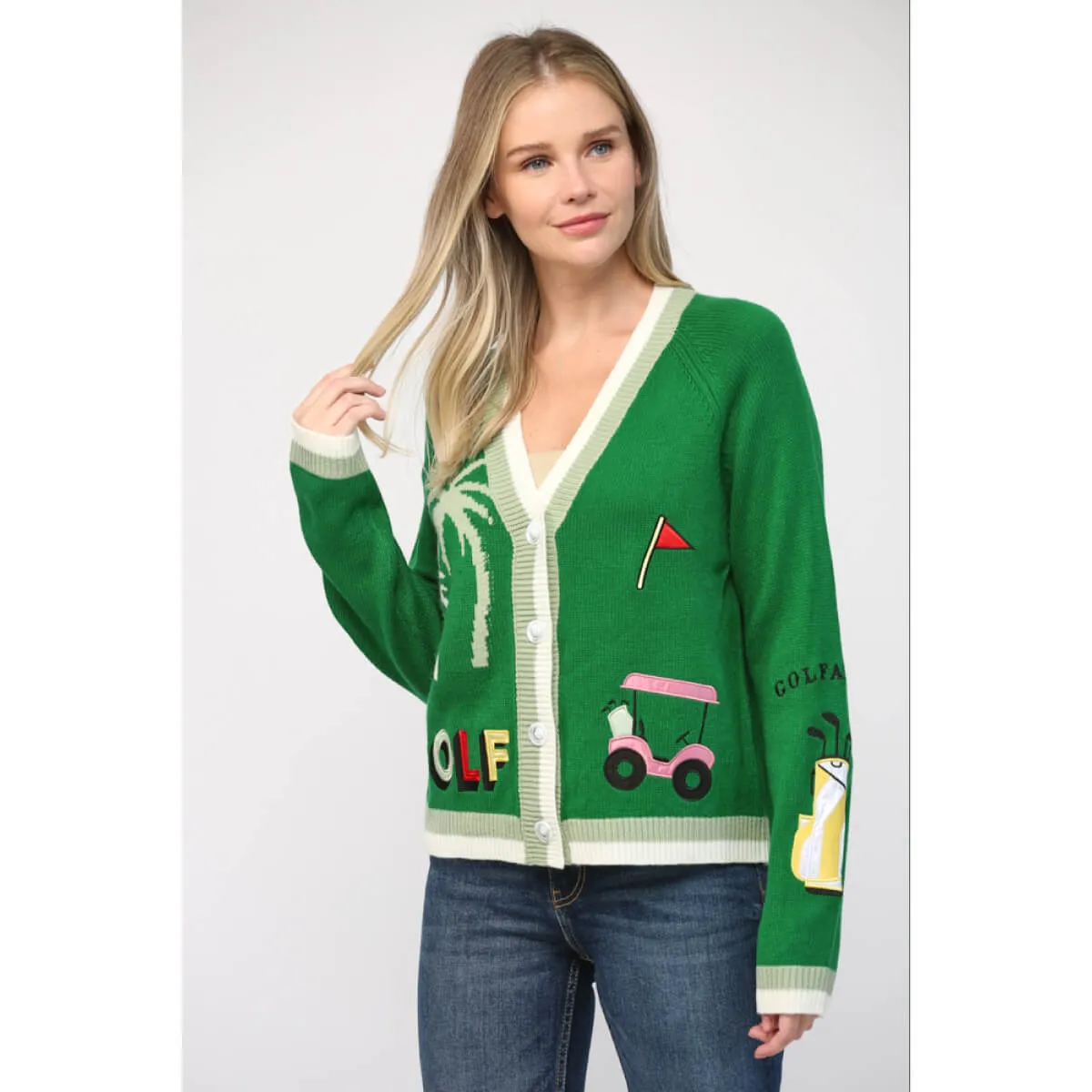 Golf Patched Cardigan