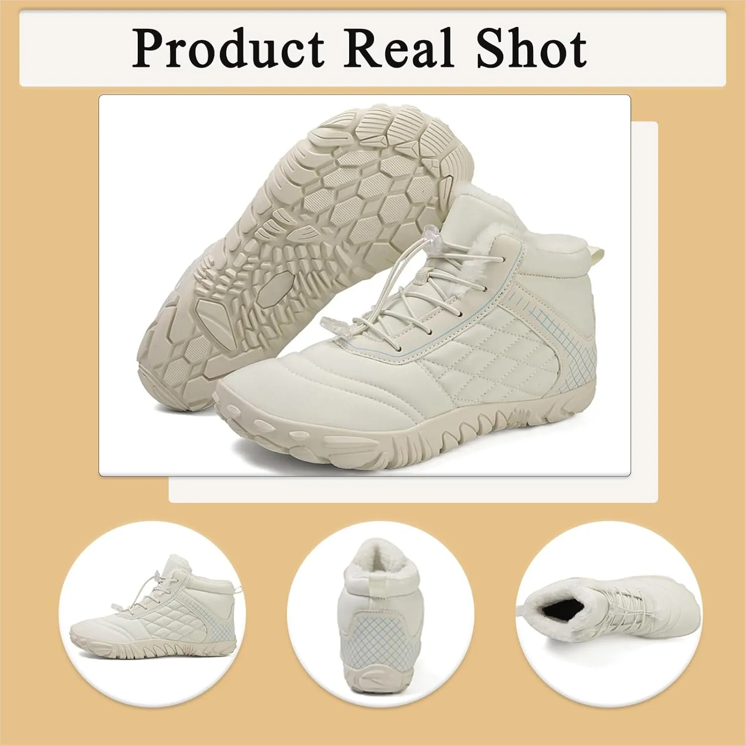 Hike Winter Footwear Barefoot Shoes Women Men, Autumn Winter Waterproof Wide Toe Box Barefoot Shoes Walking Boots