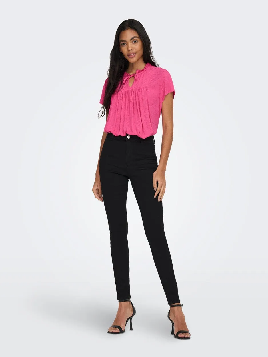 Jdylima Life S/s Top Wvn - Roze