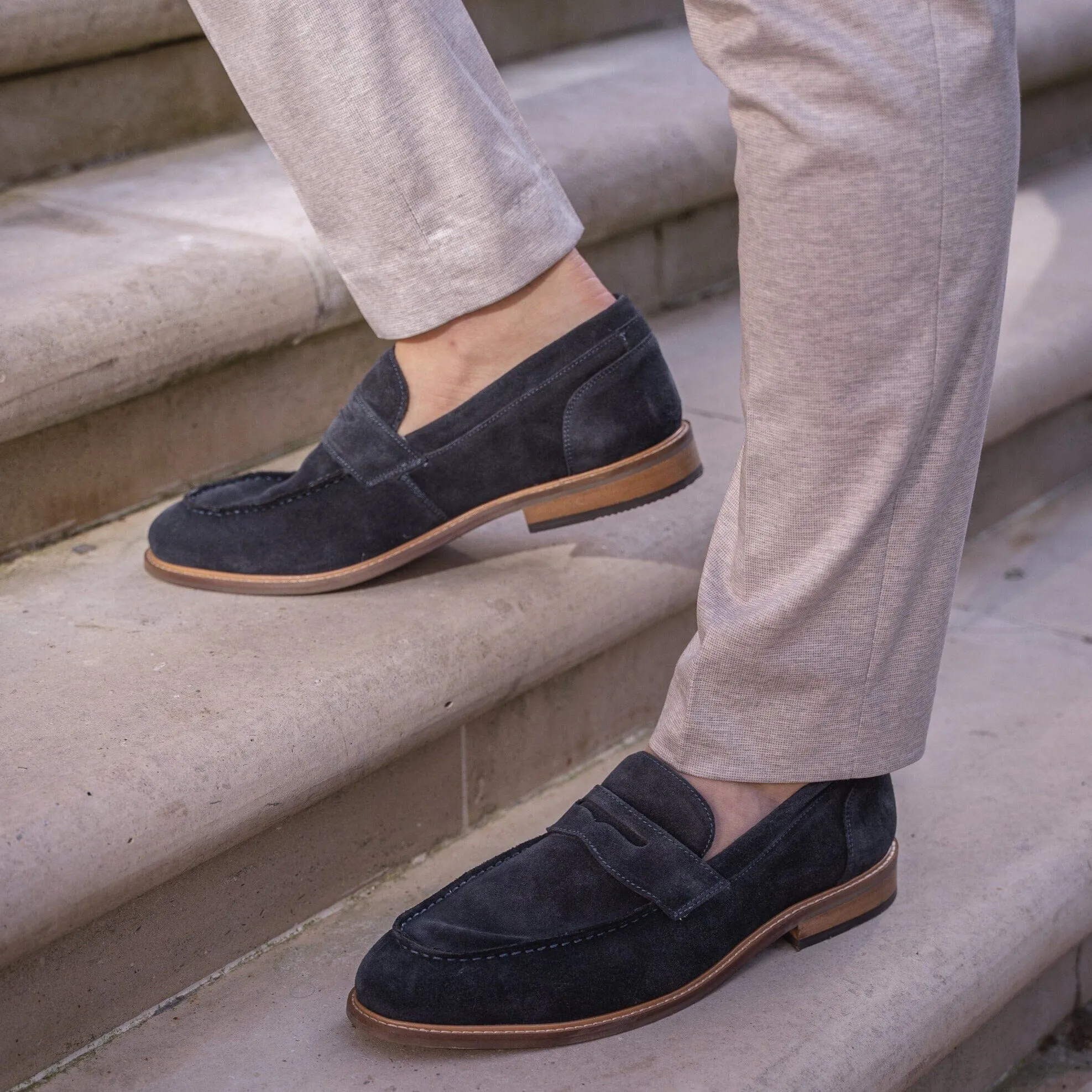 Jordan Navy Suede Loafers