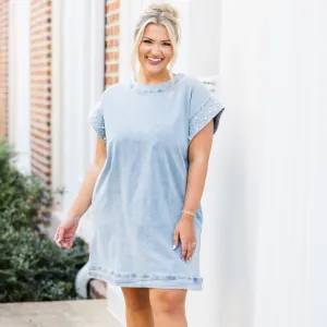 Life of The Tailgate Dress, Light Blue