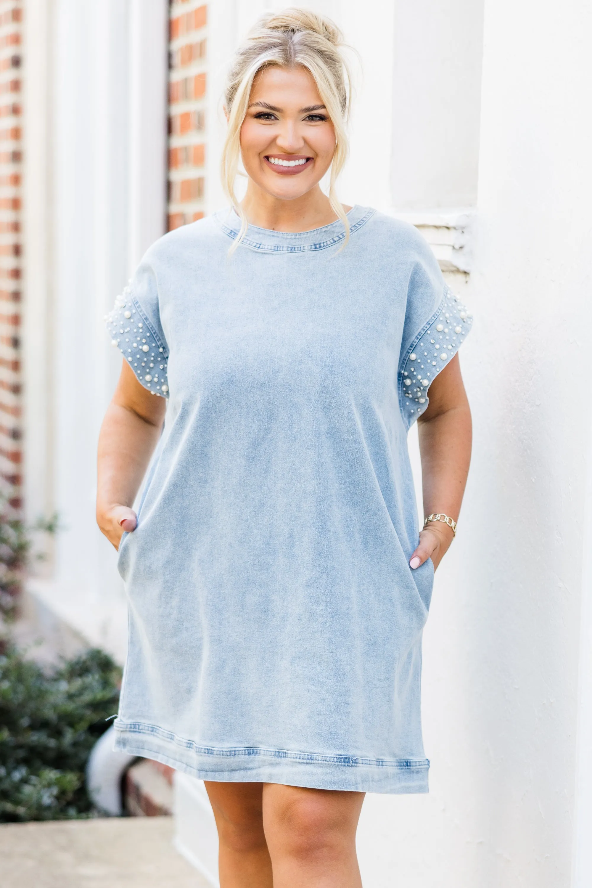 Life of The Tailgate Dress, Light Blue