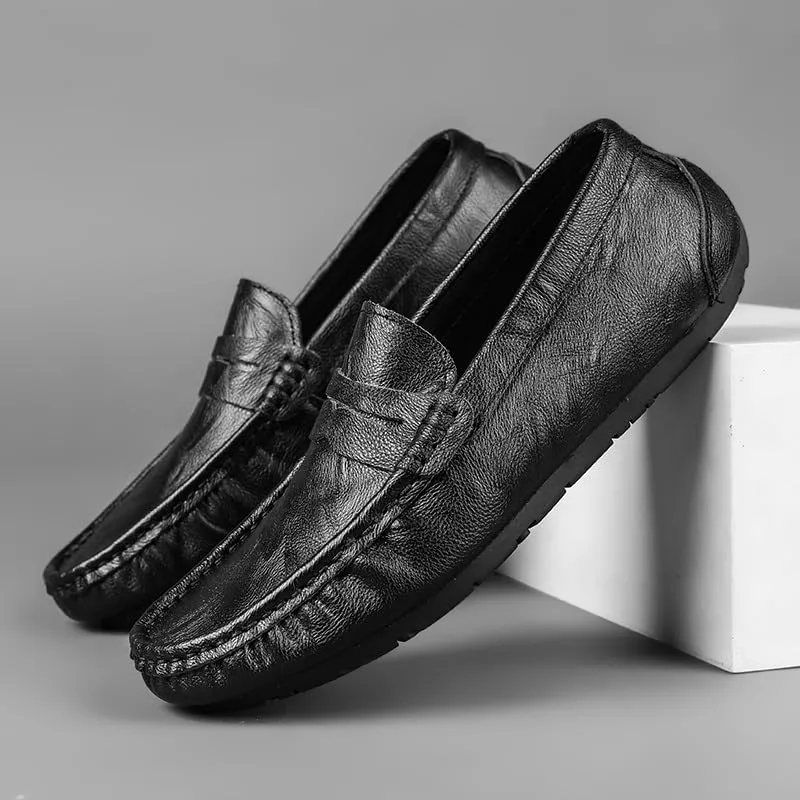 Loafers for Men Round Toe Penny Loafer Shoe Comfortable Flat Heel Lightweight Fashion Slip-on
