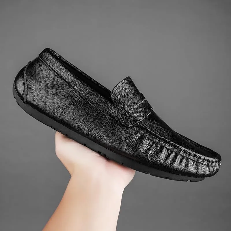Loafers for Men Round Toe Penny Loafer Shoe Comfortable Flat Heel Lightweight Fashion Slip-on