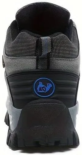 Men Hiking Shoes Mid Top Waterproof Boots Trekking Trails Outdoor Work Shoes Men's Trendy Durable Lace Up Hiking Boots, Comfy Non Slip Shoes for Men's Outdoor Activities