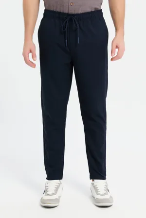 Men Navy Jogger Fit Trousers