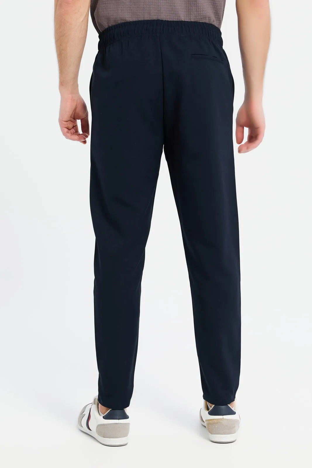 Men Navy Jogger Fit Trousers