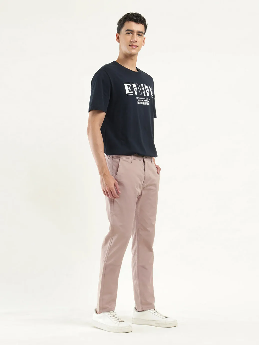 Men's Beige Slim Fit Chinos
