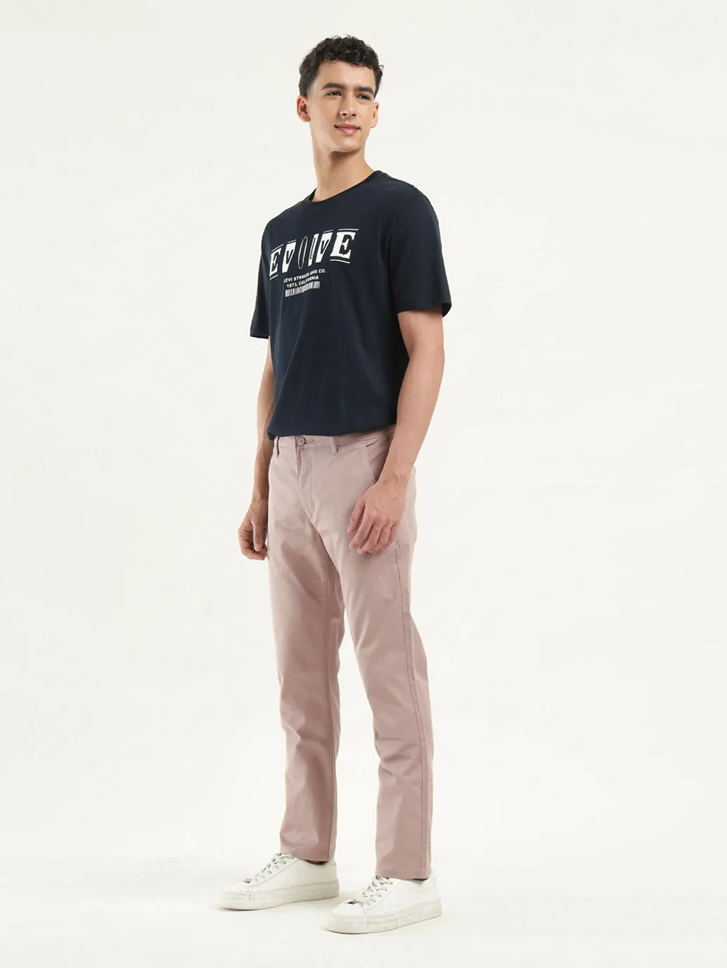 Men's Beige Slim Fit Chinos