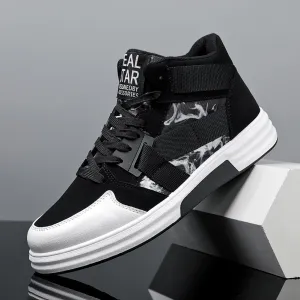 Mens Casual High Top Lace Up Skate Shoes