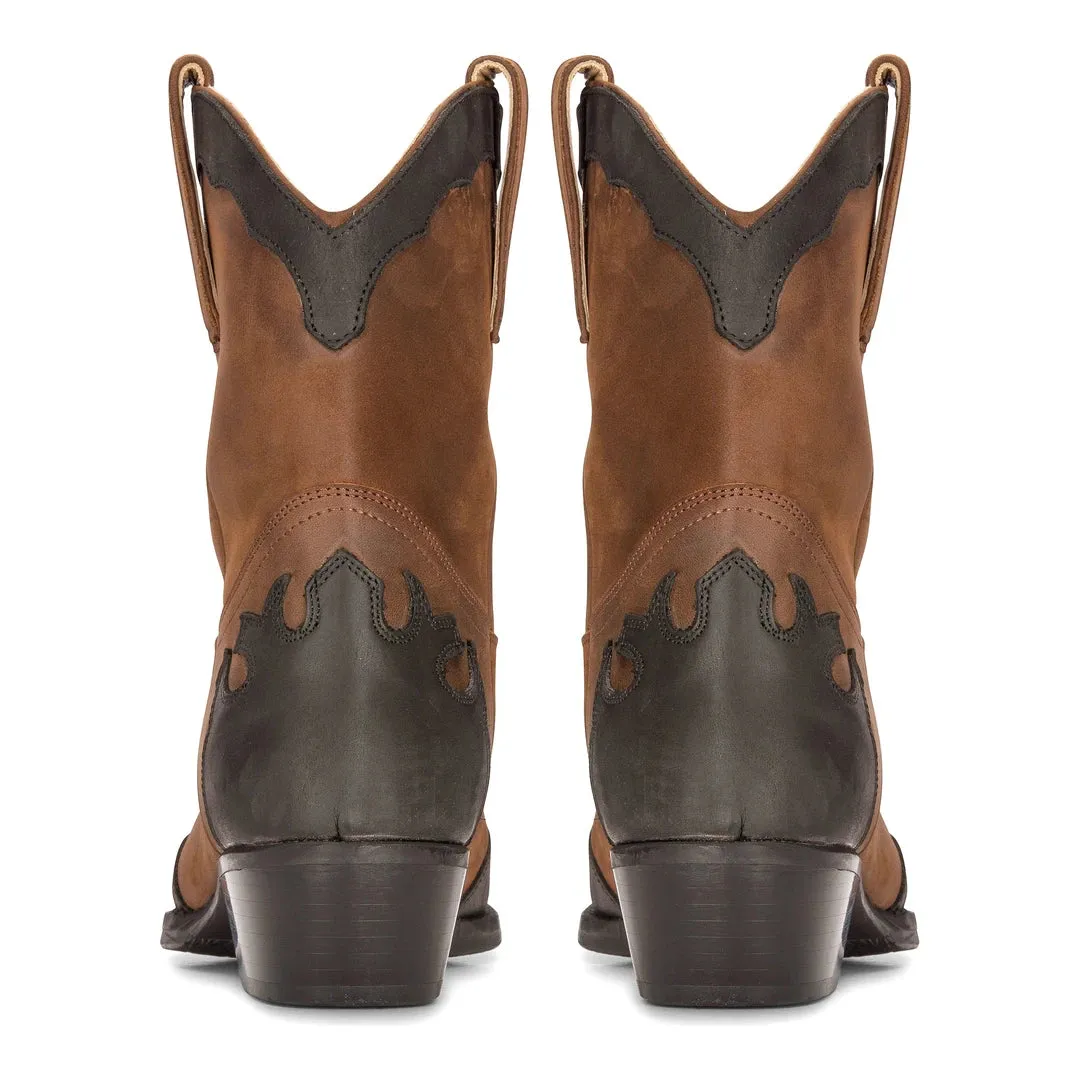 Mens High Western Boots Real Leather Riding Dancing Hunting Cowboy Vintage Pointed Toe