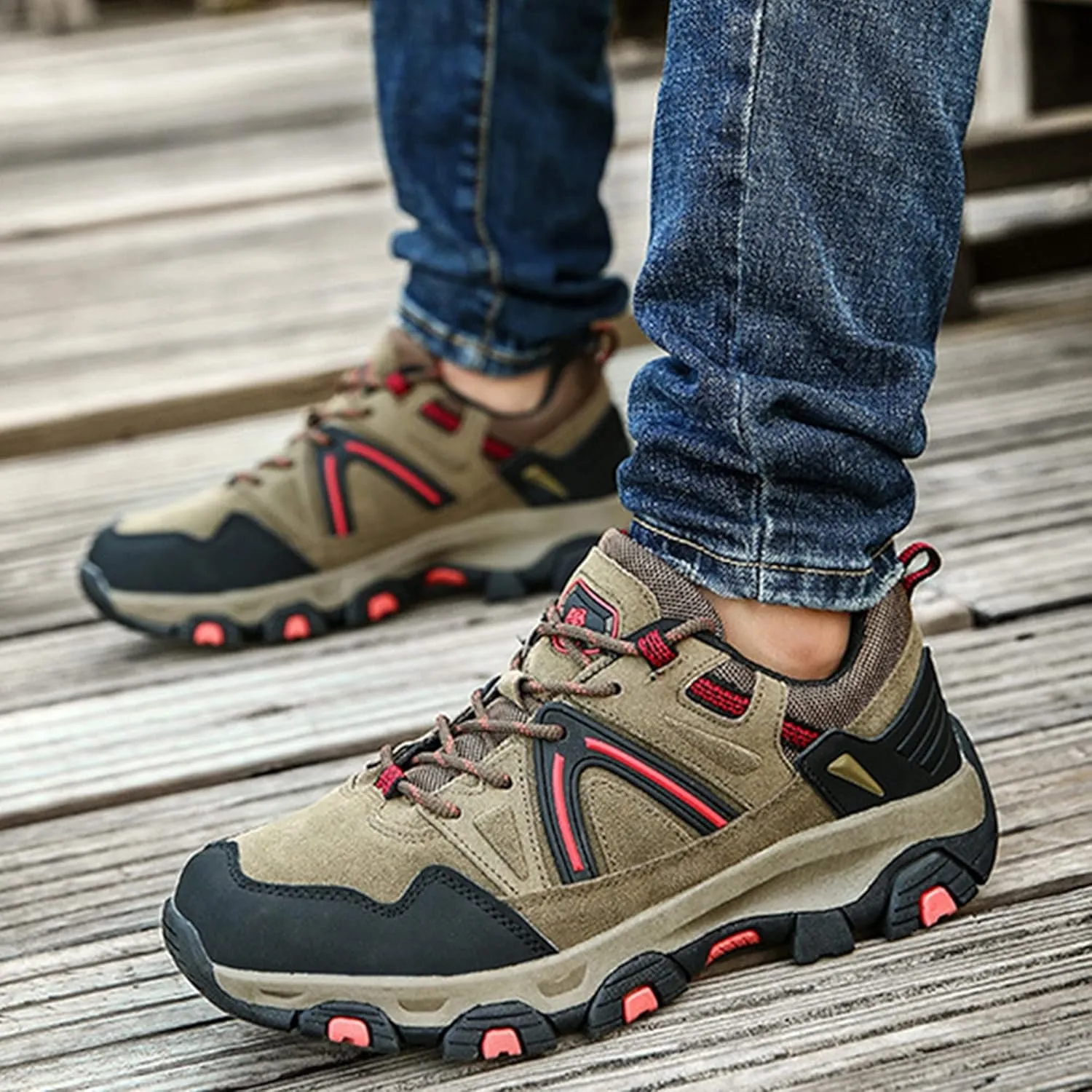 Mens Hiking Shoes Winter Casual Travel Shoes Non-Slip Lightweight Comfortable Outdoor Trail Trainers