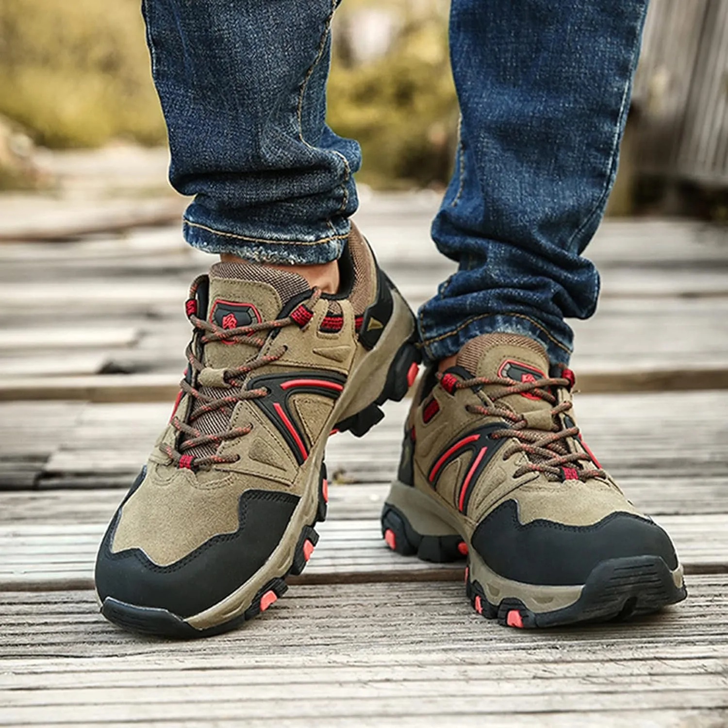 Mens Hiking Shoes Winter Casual Travel Shoes Non-Slip Lightweight Comfortable Outdoor Trail Trainers