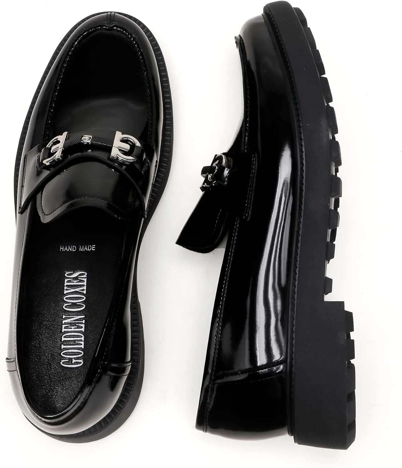 Men's Luxury Genuine Leather Dress Loafers Shoes, Casual Formal Buckle Slip on Loafers Moc-Toe Business Dress Shoes Party Wedding Slip-on Loafer for Mens