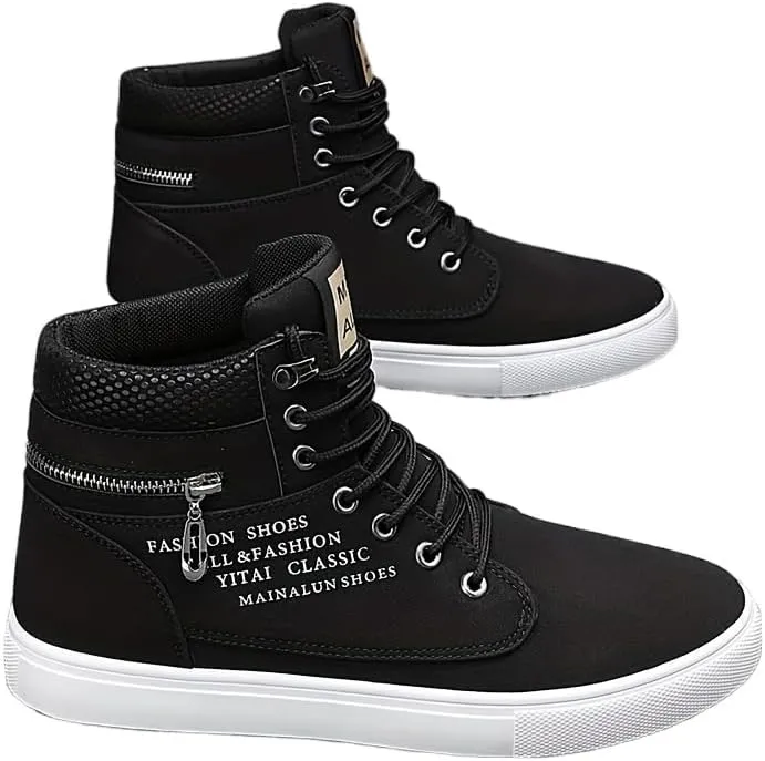 Men's Trendy Lace-Up Skate Shoes for Walking, Jogging, and Travel - Non-Slip Comfort