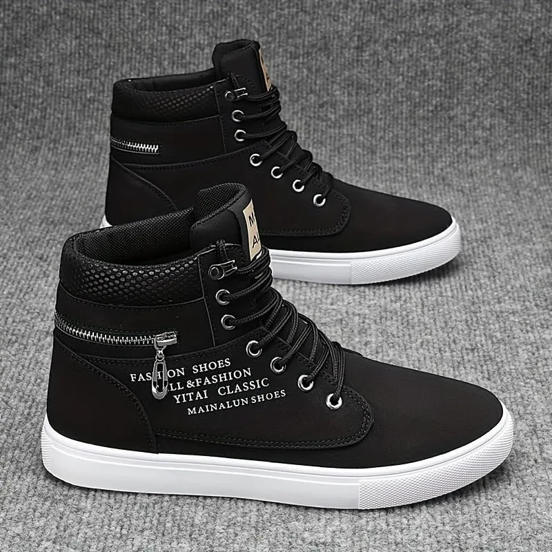 Men's Trendy Lace-Up Skate Shoes for Walking, Jogging, and Travel - Non-Slip Comfort