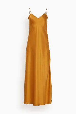 Mossy Maxi Slip Dress in Bronze