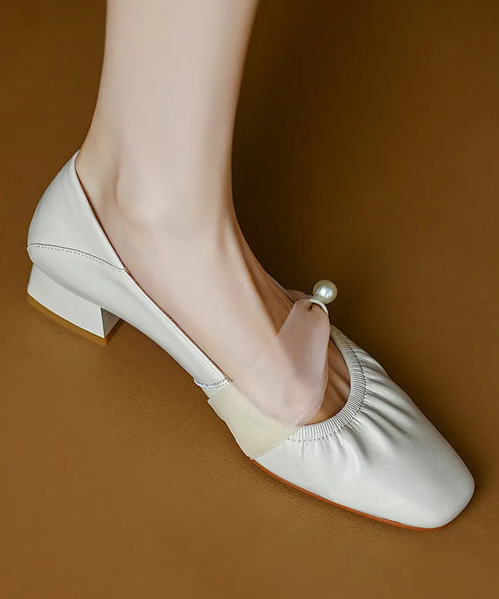 Mulberry Classy Chunky Shoes Cowhide Leather Splicing RI032