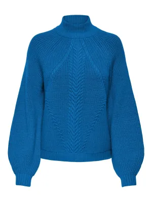 Onlkatia Ls Detail Highneck Cc Knt - Kobalt