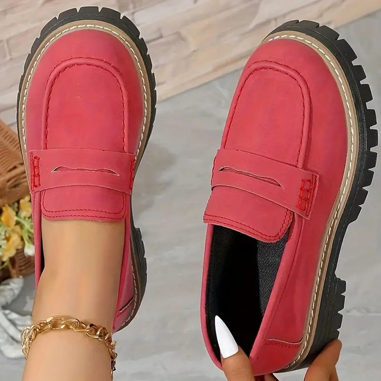 Orthoture-Orthopedic Platform Loafers Casual Dress Work Loafers Comfortable Women's Lightweight Loafers Slip-On Walking Shoes