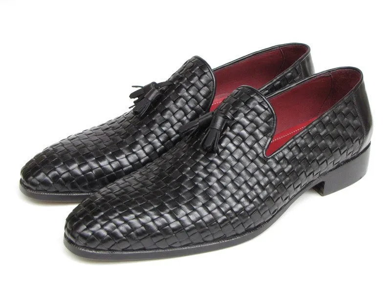 Paul Parkman Men's Black Woven Tassel Loafer