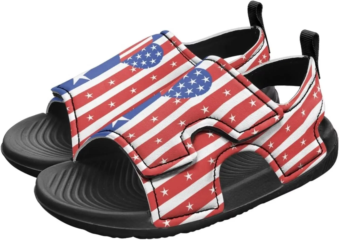 Pink Stripe Sandals Kids Girls Fashion Sport Athletic Sandals Lightweight Summer Beach Water Shoes for Toddler Adjustable