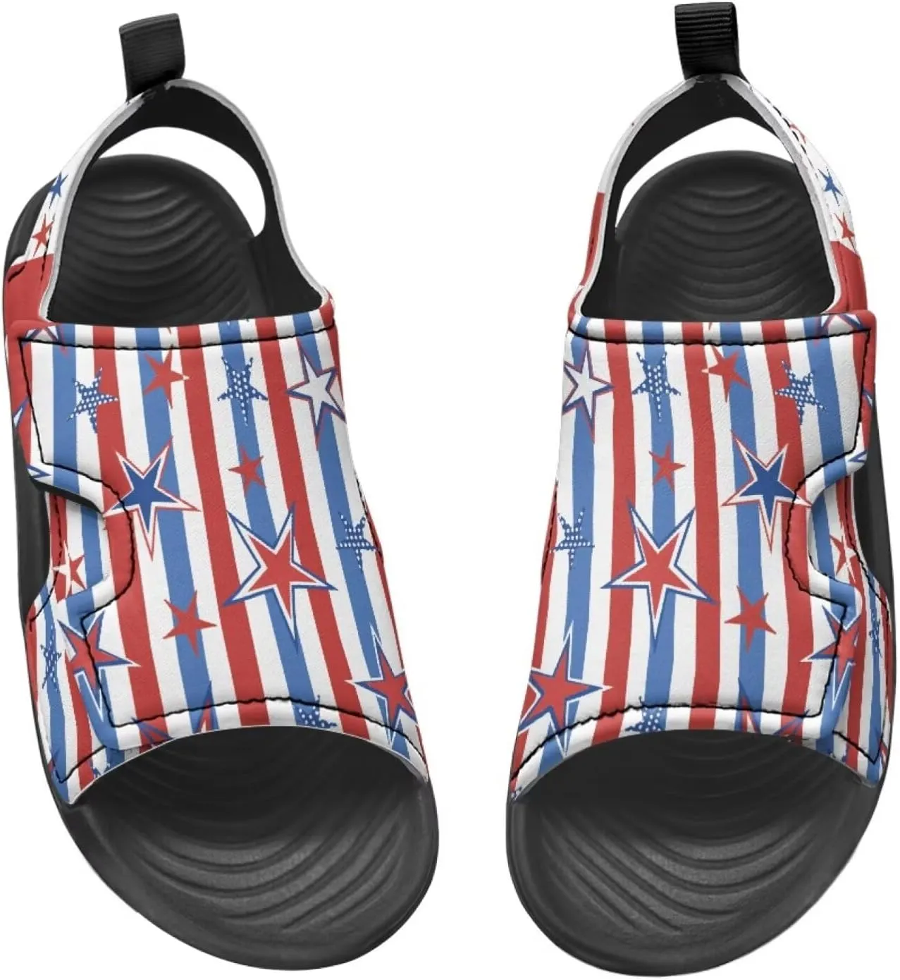 Pink Stripe Sandals Kids Girls Fashion Sport Athletic Sandals Lightweight Summer Beach Water Shoes for Toddler Adjustable