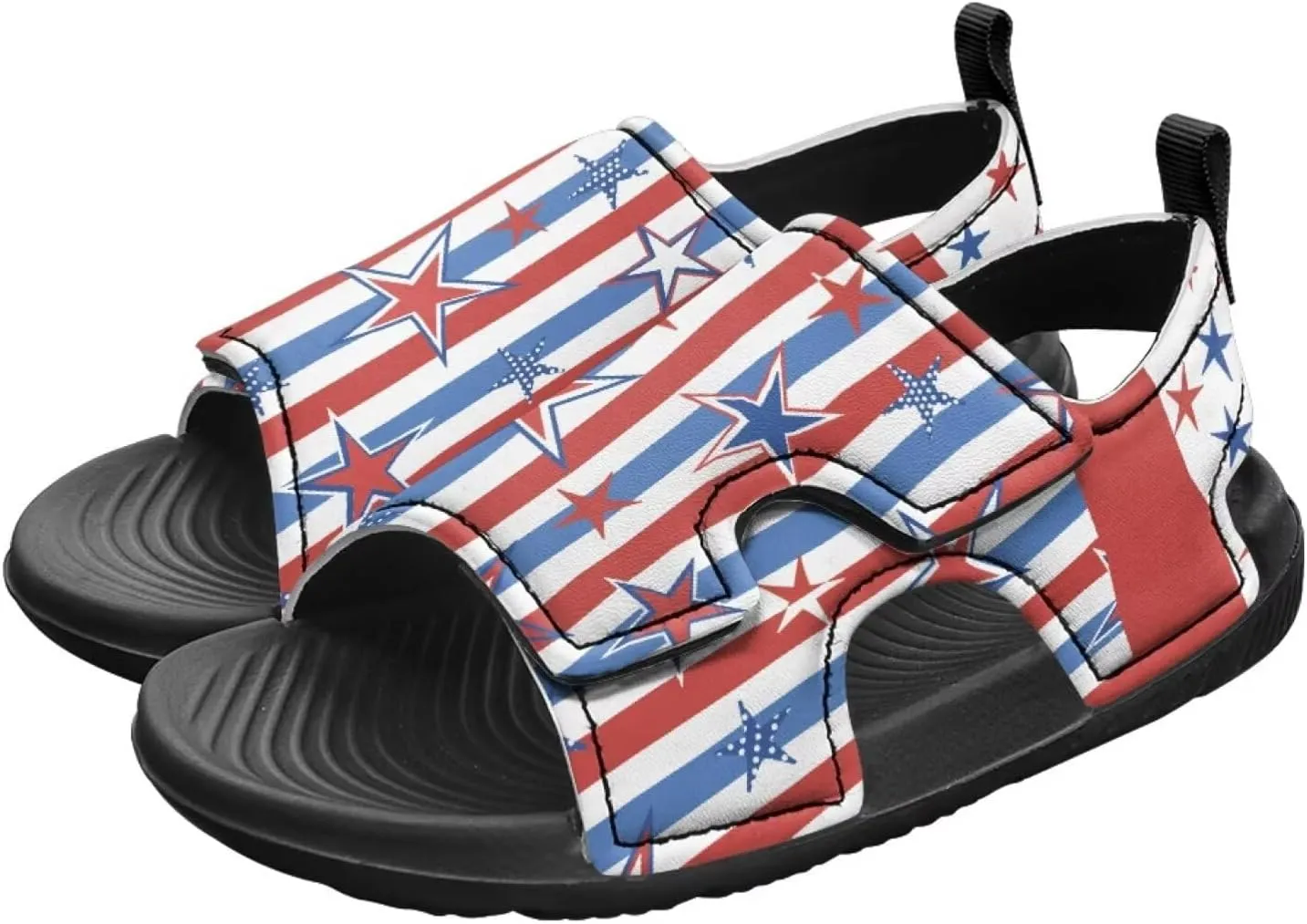 Pink Stripe Sandals Kids Girls Fashion Sport Athletic Sandals Lightweight Summer Beach Water Shoes for Toddler Adjustable