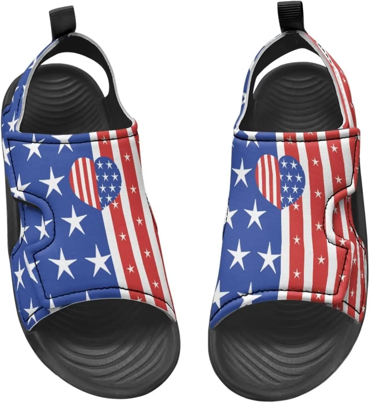 Pink Stripe Sandals Kids Girls Fashion Sport Athletic Sandals Lightweight Summer Beach Water Shoes for Toddler Adjustable