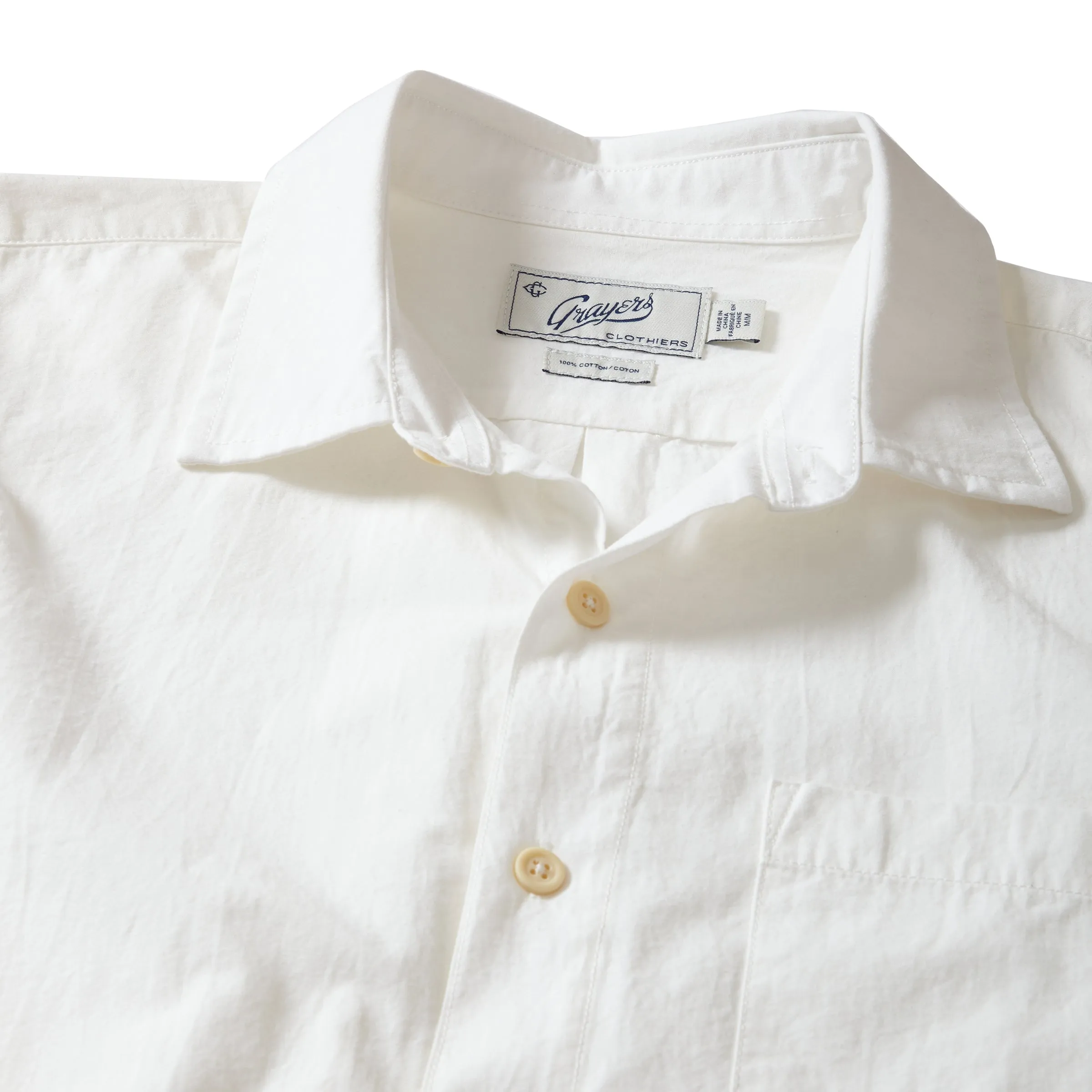 Portofino Midweight Poplin Shirt - White