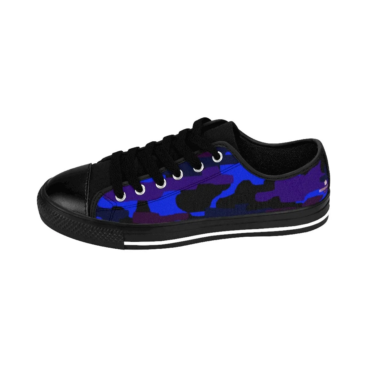 Purple Blue Camo Men's Sneakers, Camouflage Military Premium Low Top Canvas Sneakers Shoes