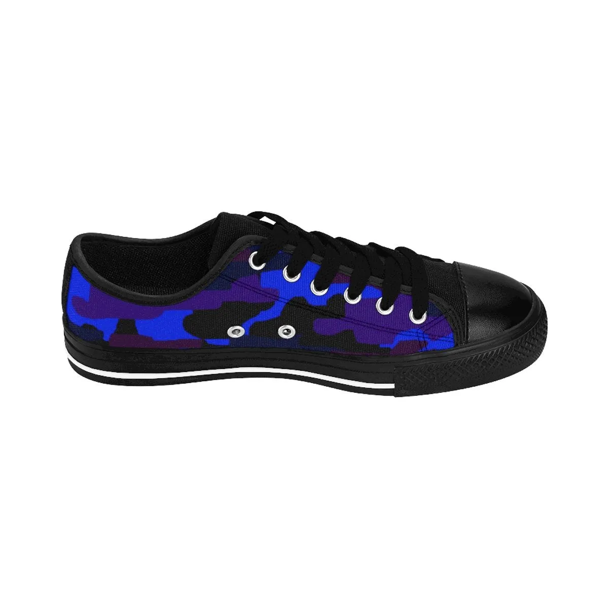 Purple Blue Camo Men's Sneakers, Camouflage Military Premium Low Top Canvas Sneakers Shoes