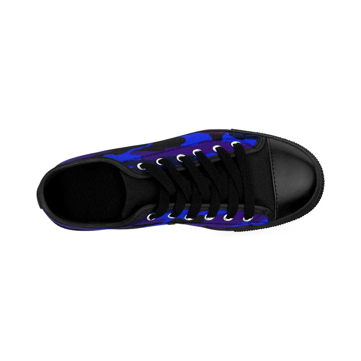 Purple Blue Camo Men's Sneakers, Camouflage Military Premium Low Top Canvas Sneakers Shoes